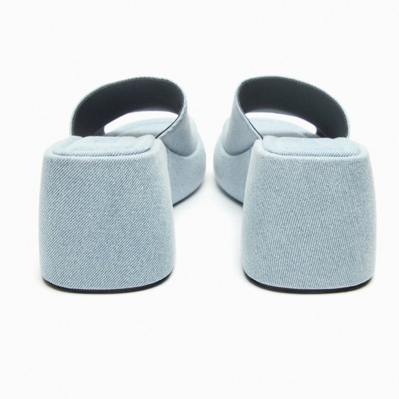 NWT. Zara Light Blue Denim Platform Wedge Sandals. Size 7,5, 9. - Picture 5 of 7